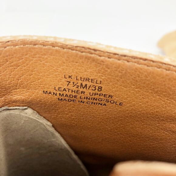 Lucky Brand Womens Lureli Wedge Booties 7.5 Tan Peep Toe Suede NWOB - Picture 10 of 10